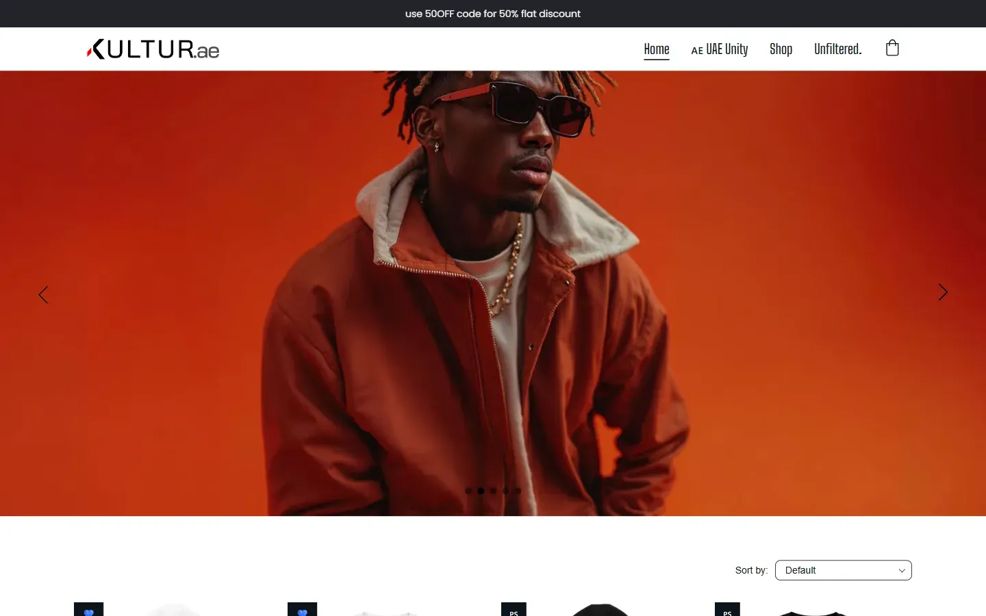 Homepage of Kultur Trading LLC website